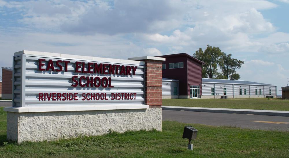 Riverside East Elementary School sign