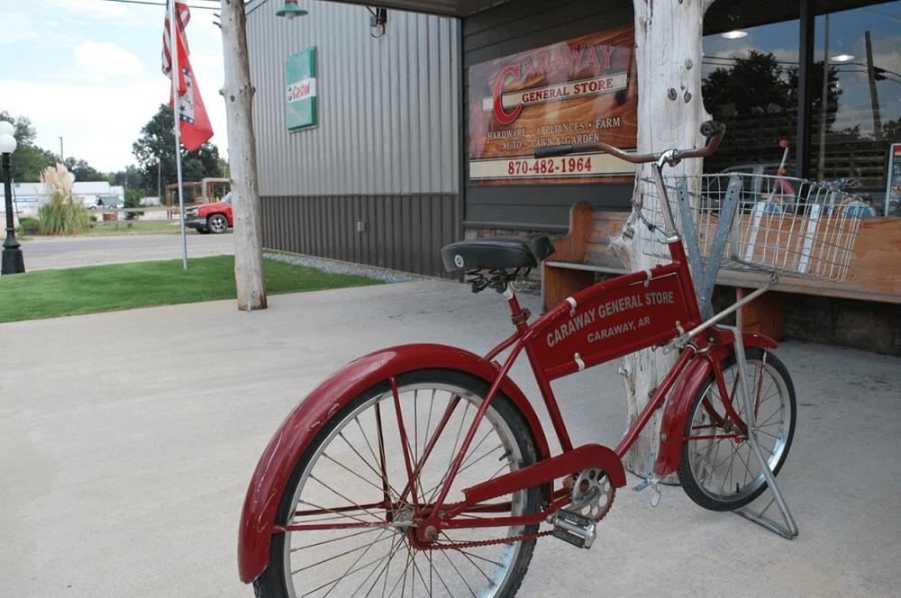 Caraway General Store and bicycle